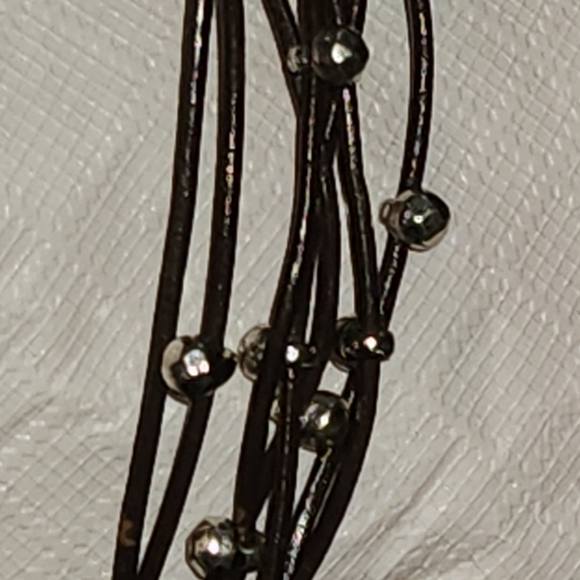 Lucky Brand Leather & Silver Toggle Bracelet NWT - Picture 1 of 9